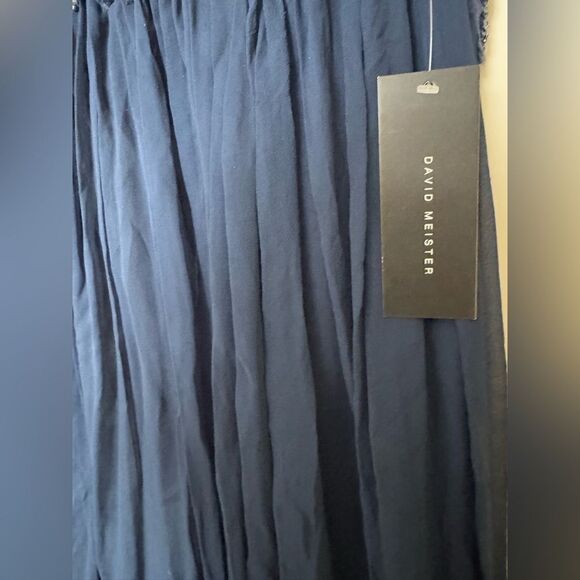 David Meister Blue Strapless Sequin Gown - Picture 4 of 5